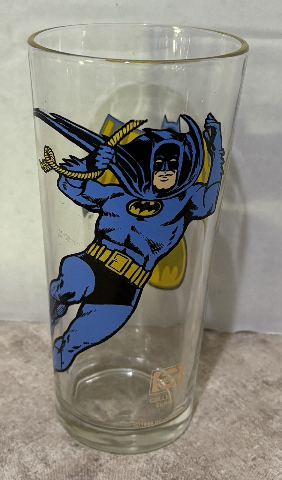 VINTAGE 1966 DC COMICS BATMAN COLLECTIBLE PEPSI GLASS~COLLECTOR SERIES