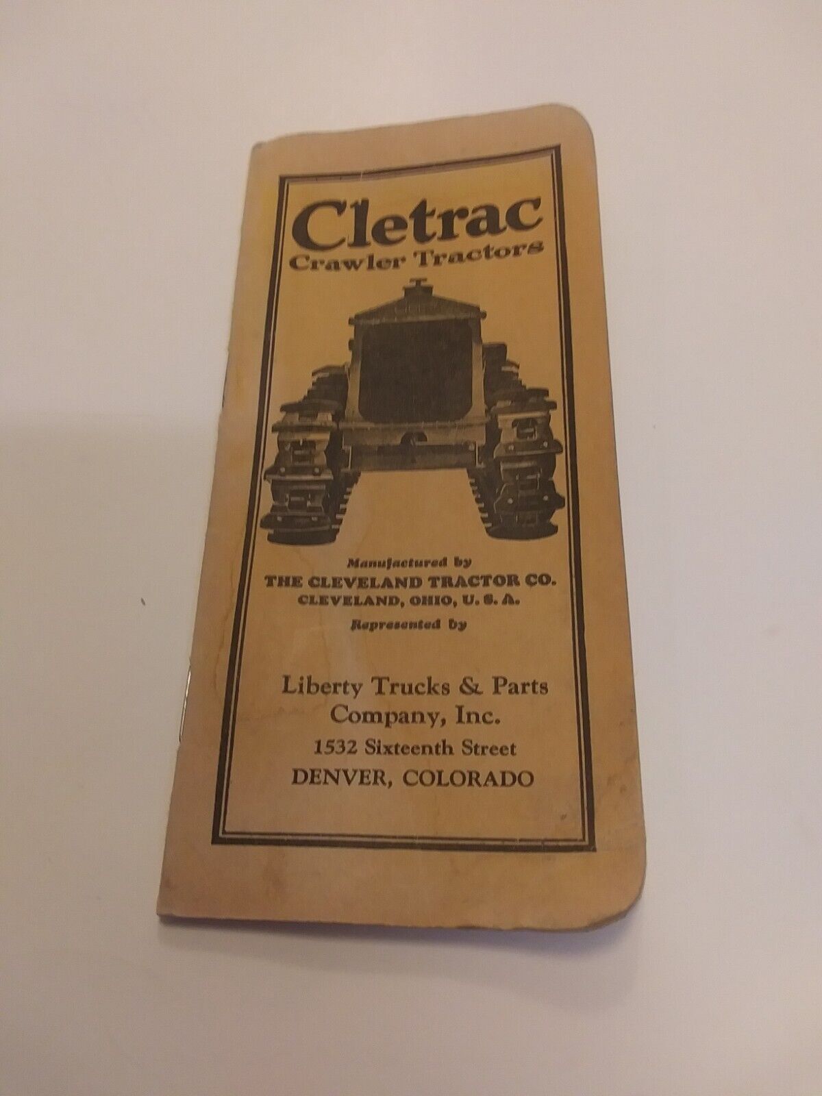Antique 1927 Cletrac Crawler Tractors Empty Miniature Notebook
