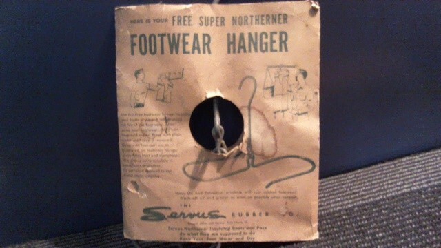Vintage Servus Rubber Metal Footwear Hanger - Rock Island Illinois - Boots