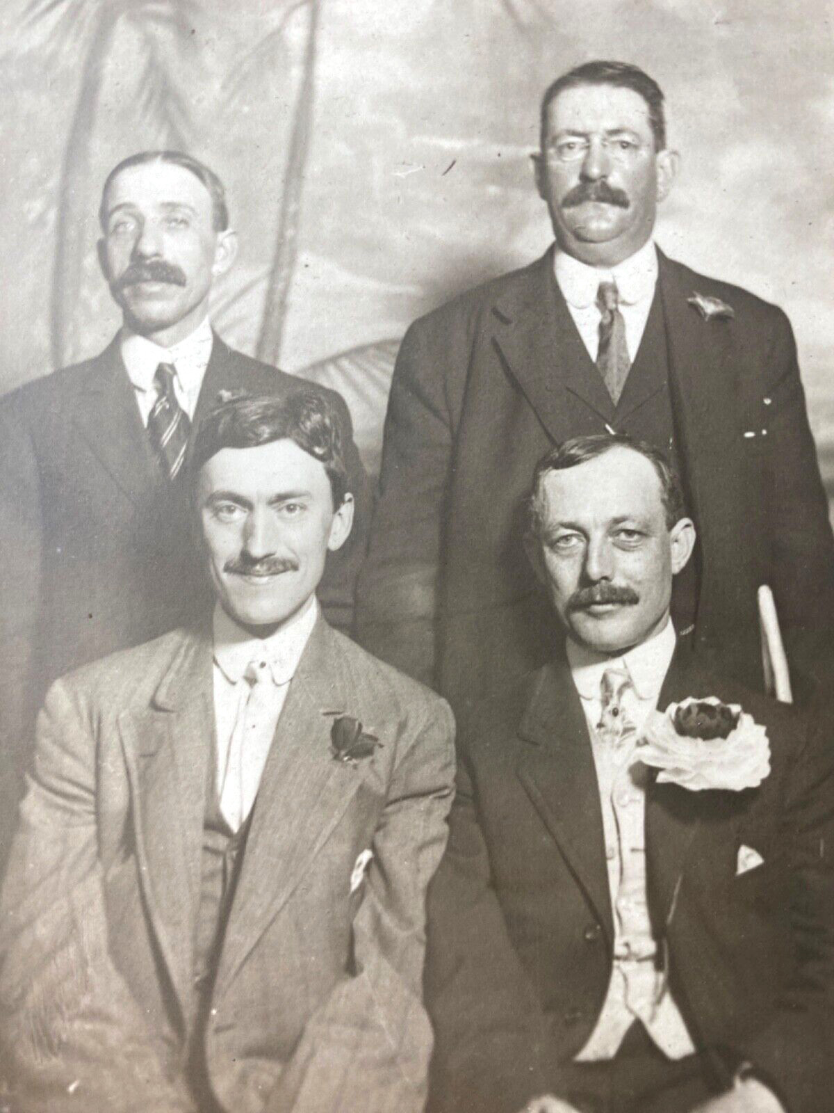 1910s RPPC - FOUR MEN IN SUITS vintage real photograph postcard URBAN AMERICANA 1910s RPPC - FOUR MEN IN SUITS vintage real photograph postcard URBAN AMERICANA