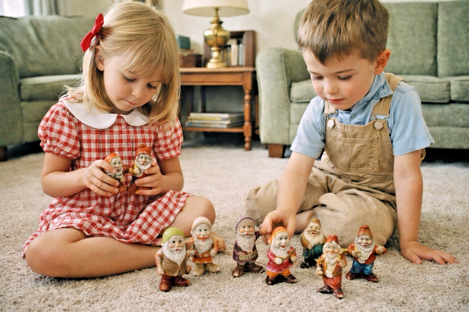 Antique c.1938 Snow White & Seven Dwarfs BISQUE Figurines Japan – Pre-War Disney