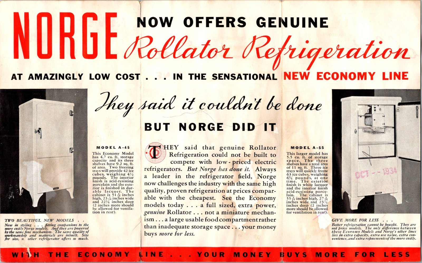 Norge Rollator Refrigeration C. John Madison Vintage Travel Leaflet TH3-4 Norge Rollator Refrigeration C. John Madison Vintage Travel Leaflet TH3-4