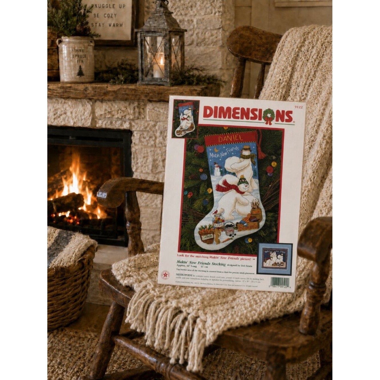 Vintage (2000) Dimensions Makin' New Friends Needlepoint Stocking Kit 9122