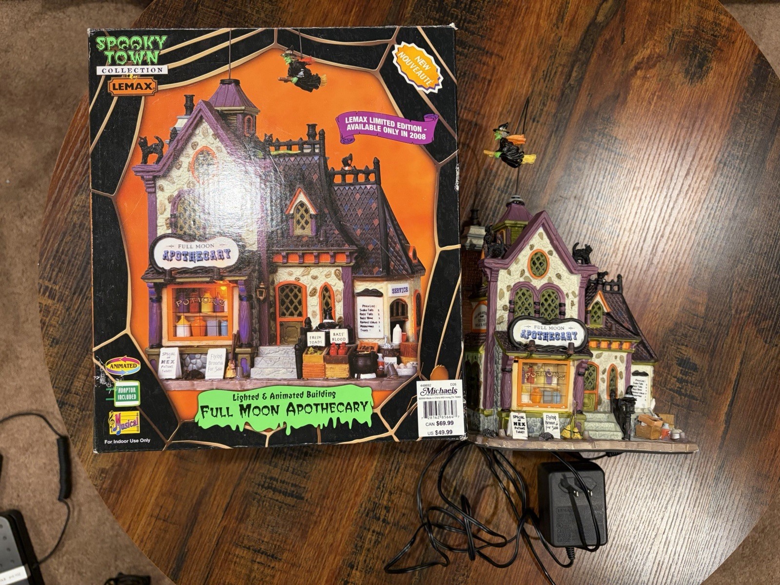 Lemax Spooky Town Full Moon Apothecary (2008) Limited Edition Animated & Lighted