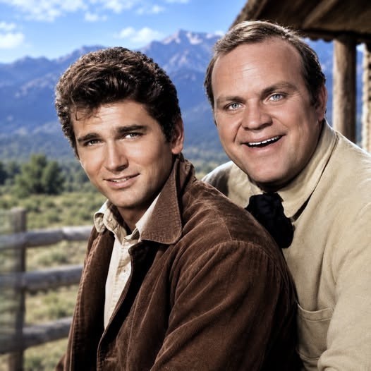 Rare COLOR Still TVs Bonanza CAST LANDON AND BLOCKER