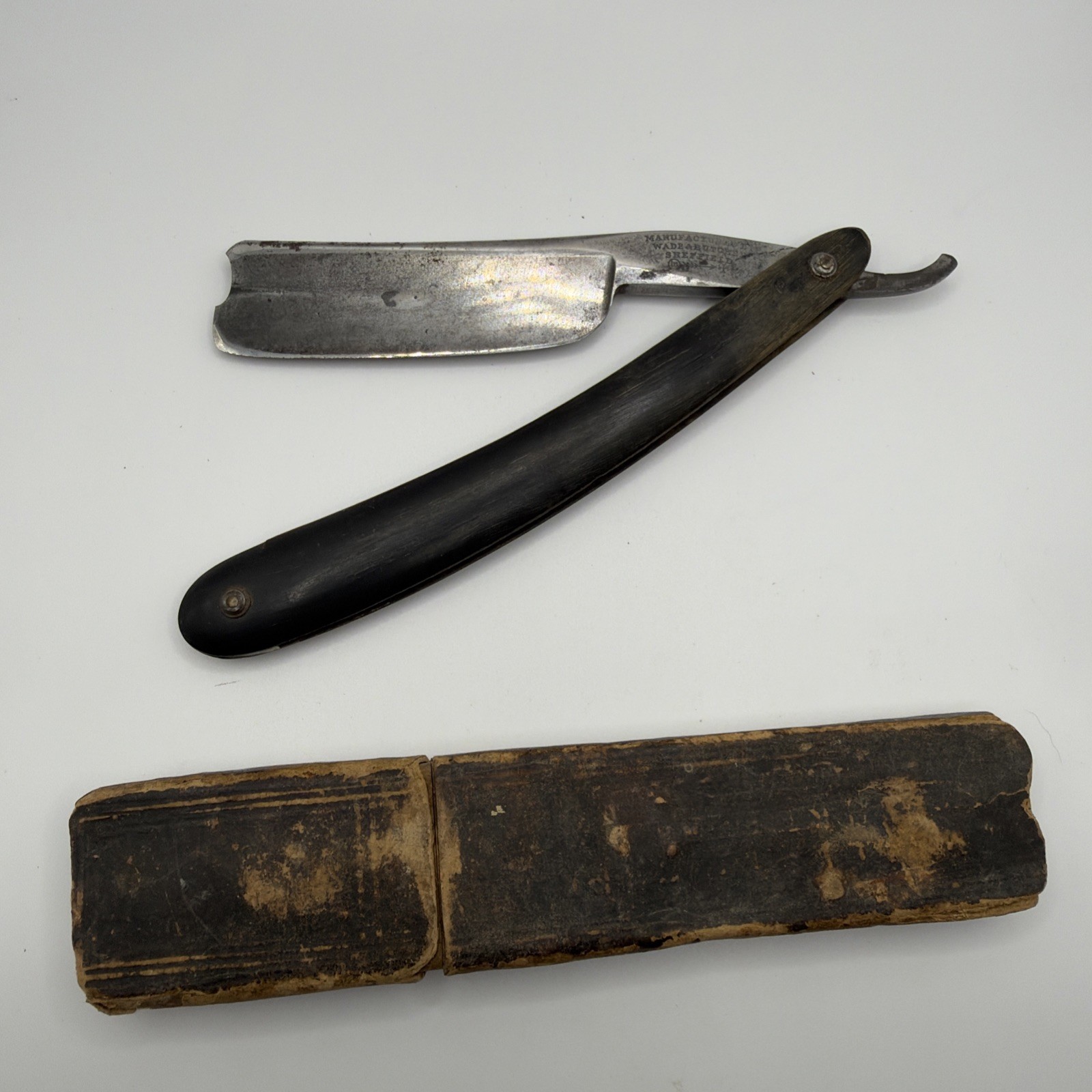 Antique Wade & Butcher Sheffield Straight Razor Pre 1891 Barber Notch