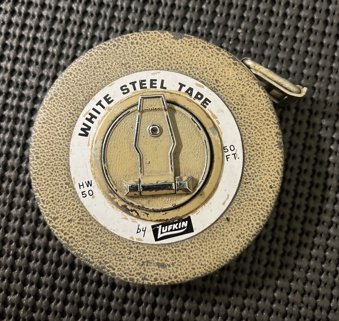 Vintage Lufkin White Steel Tape Measure (HW 50) - 50'