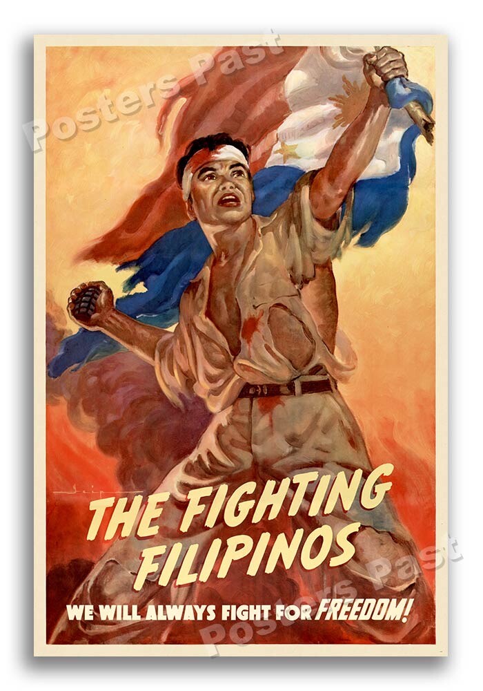 “The Fighting Filipinos” 1943 Vintage Style World War 2 Poster - 24x36