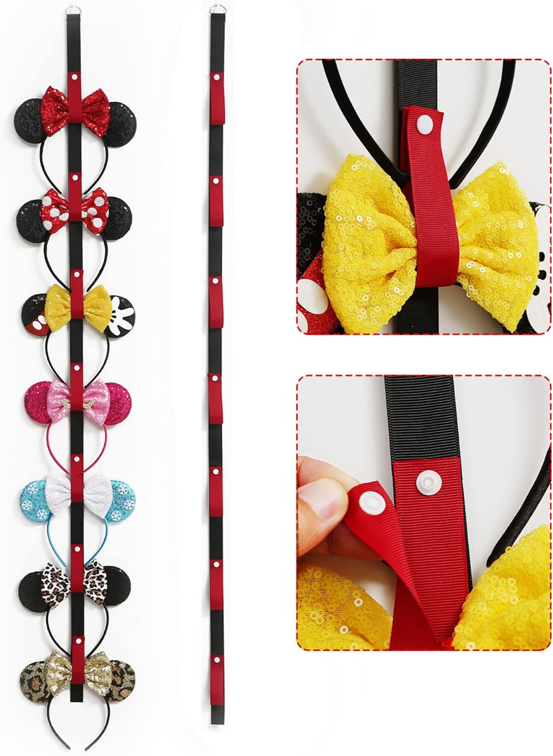 Nuolich 2PC Mouse Ears Holder Hanging Wall Display Decor Headband Organizer Nuolich 2PC Mouse Ears Holder Hanging Wall Display Decor Headband Organizer