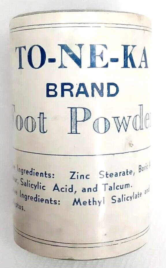 Antique 1940s Advertising Container To-Ne-Ka Brand Foot Powder Cincinnati Ohio