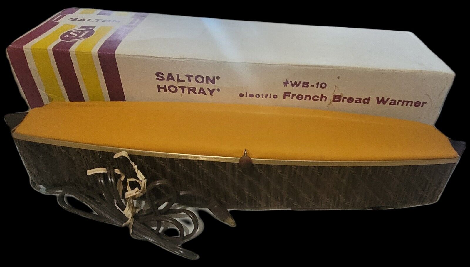 VTG MID CENTURY SALTON HOTRAY FRENCH BREAD BUN WARMER IN BOX WB-10