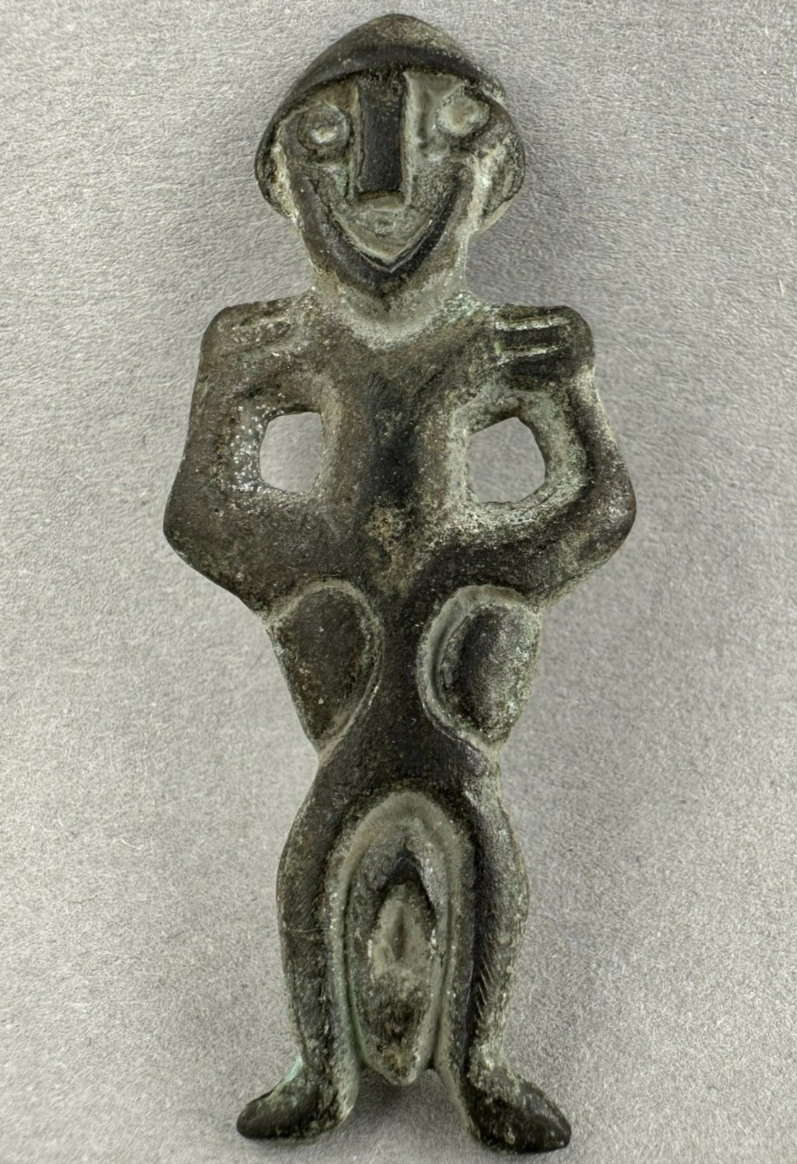 Ancient Bronze Anthropomorphic Idol Figurine Artifact Pagan Cult Deity Amulet
