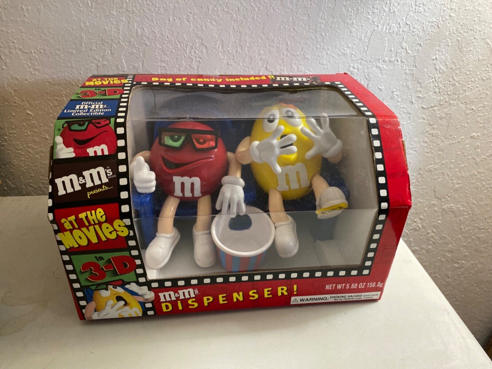 M&M\'s AT THE MOVIES IN 3D CANDY DISPENSER LIMITED EDITION COLLECTIBLE NO CANDY