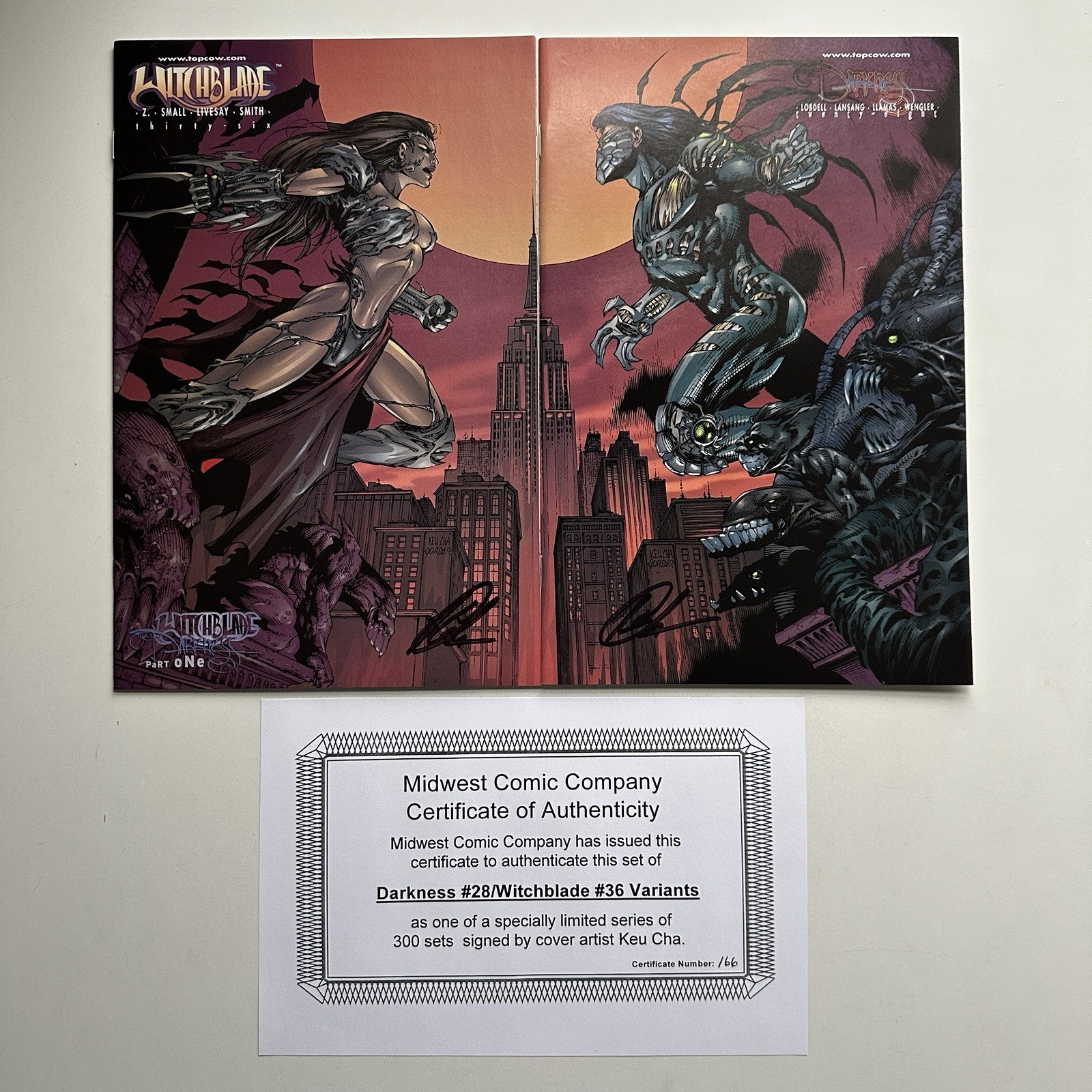Image Top Cow Witchblade #36 Darkness #28 Keu Cha Signed Variant Set NM 1999