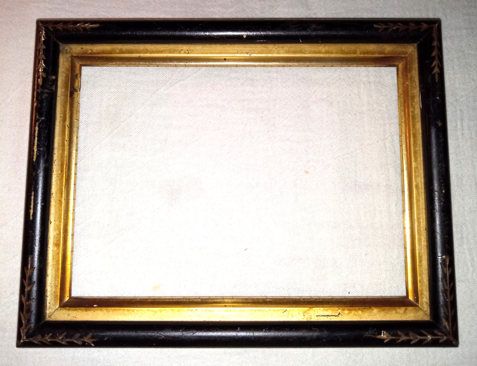circa 1890 Antique Black and Gold Frame for 5.25