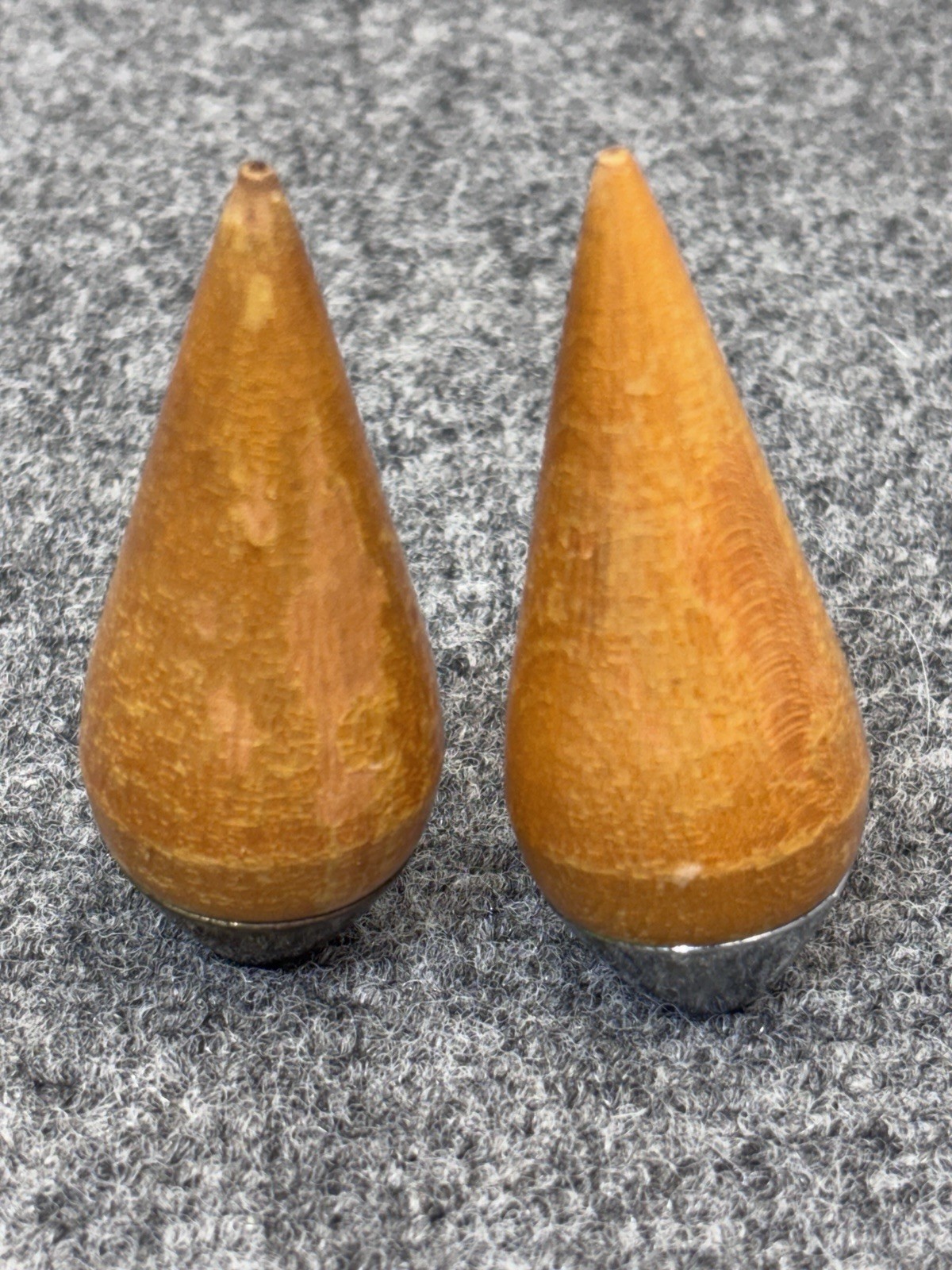 VTG Danish MCM Teak Salt & Pepper Shakers Conical P.J. Ostergaard “Table Buoys”