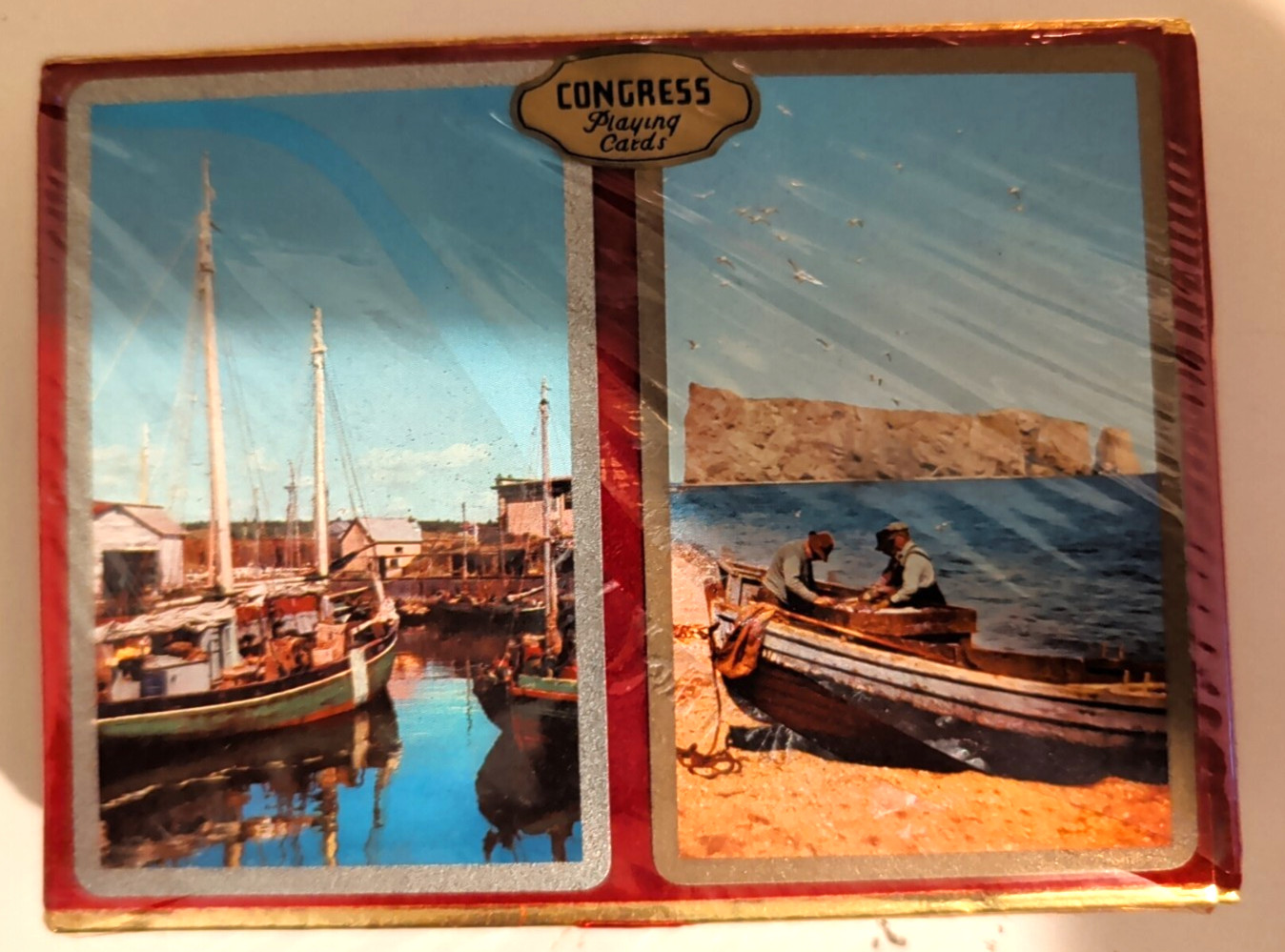 Vintage Congress Two Decks Playing Cards Sailboats New Sealed
