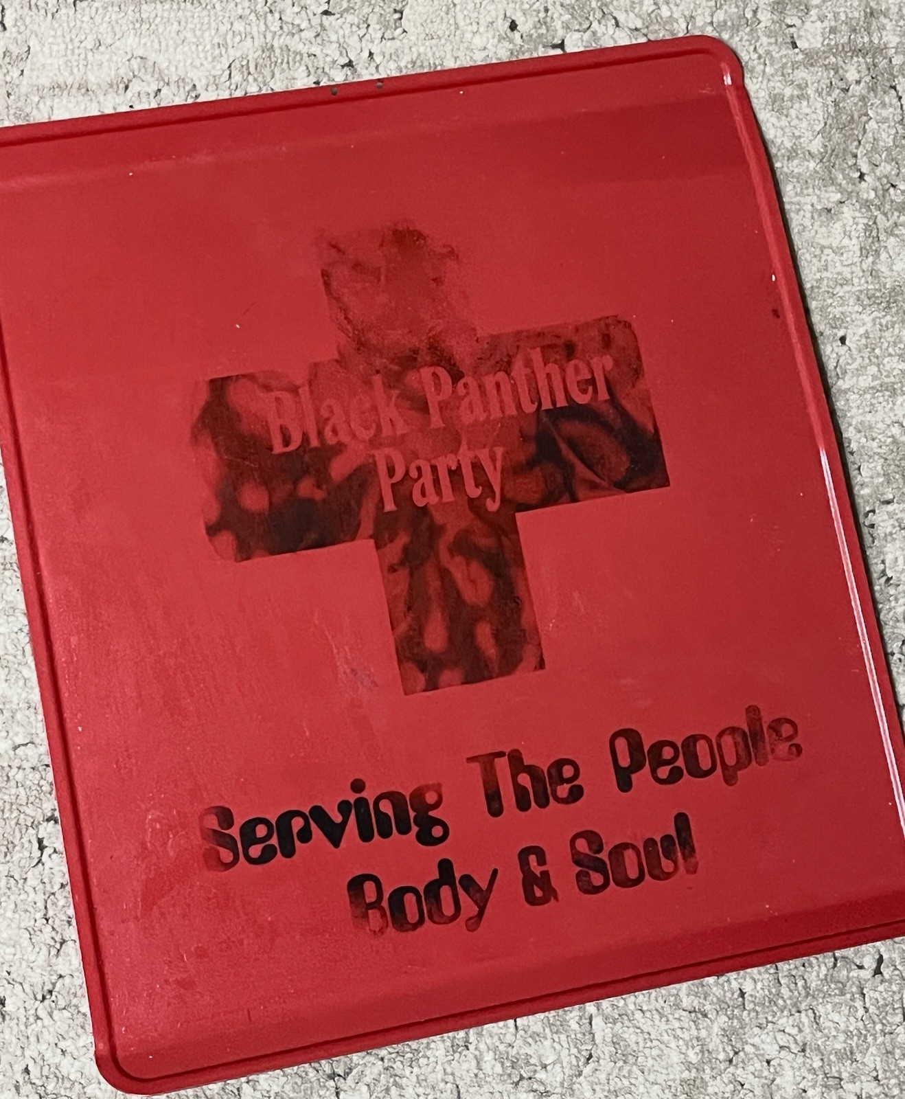 Vtg Black Panther Party Free Medical Health Center Body & Soul 16” Metal Signage