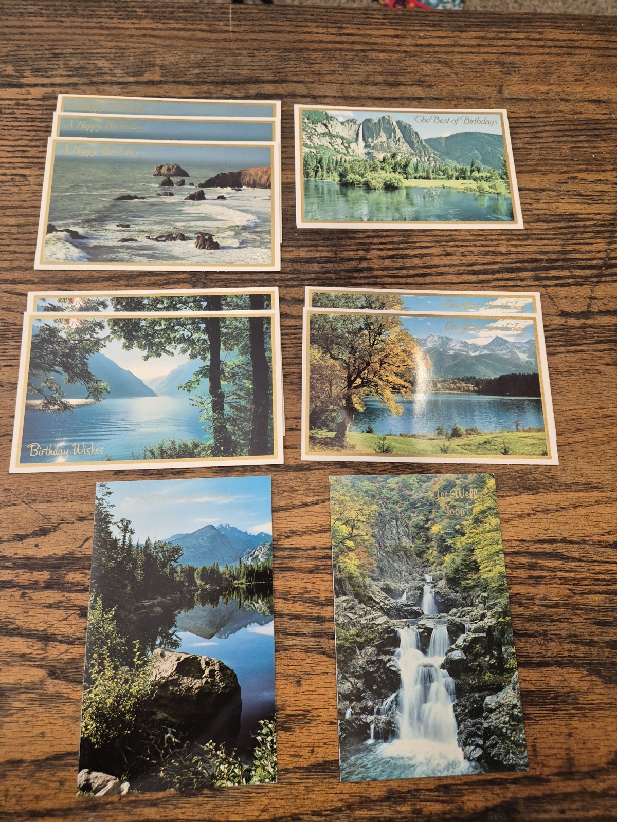 Vintage Scripture Greeting Cards Scenic Nature Photo Christian Birthday Get Well