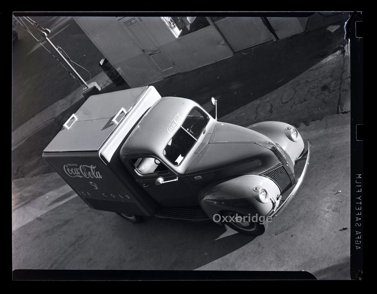 Coca Cola 1940 Ford Sedan Delivery Truck Photo Negative Coke Soda Van Q10017