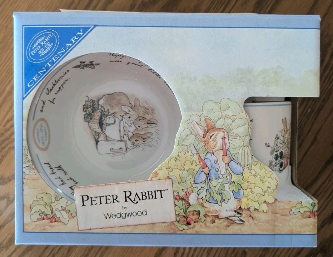 Vintage Wedgwood Peter Rabbit 3pc Tea Set NIB 1993 Centenary Beatrix Potter NWT
