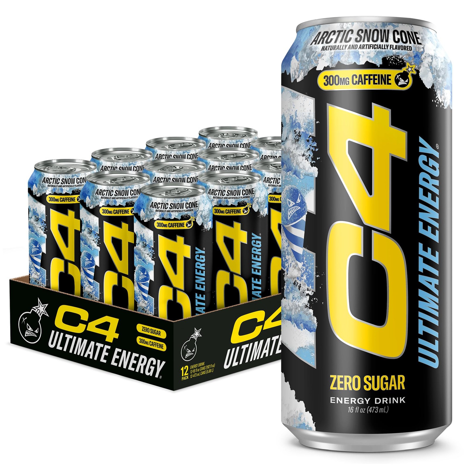 C4 Ultimate Energy Drink with 16 Fl Oz (Pack of 12), 16 12) C4 Ultimate Energy Drink with 16 Fl Oz (Pack of 12), 16 12)