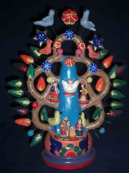 Tree of Life Nativity Mexico Christmas Postcard Xmas Card Geberg Publisher