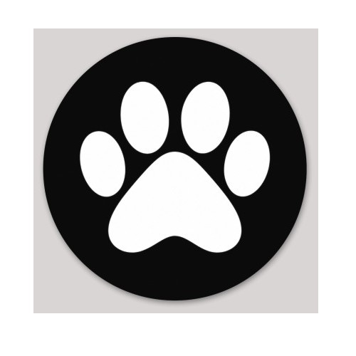 Paw Print 4x4 Black & White Vinyl Sticker Decal Dog Cat Pet Animal Lover