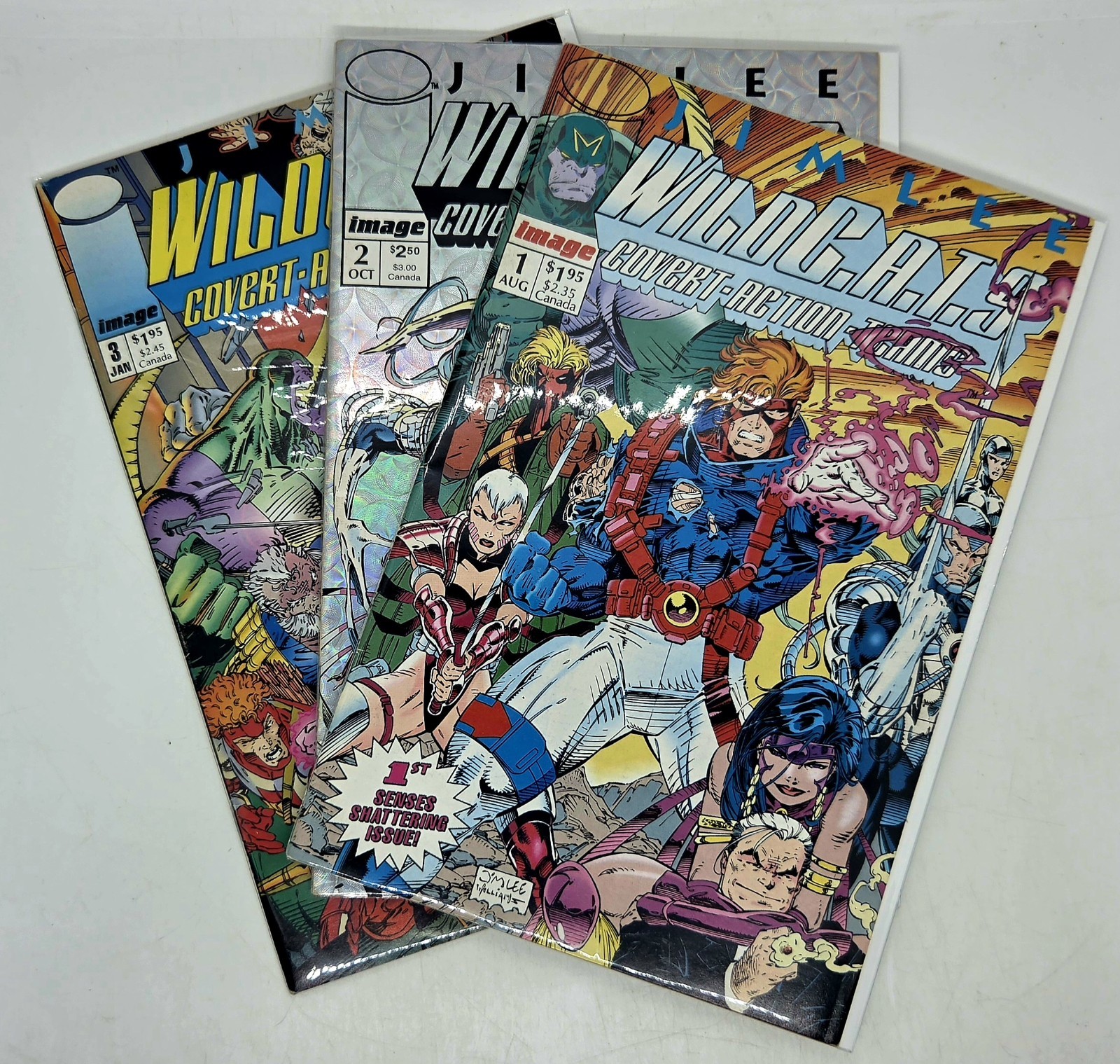 Vintage RUN of 3 WILDC.A.T.S #1 #2 #3 (Image Comics 1992) 1st Edition 1st Print