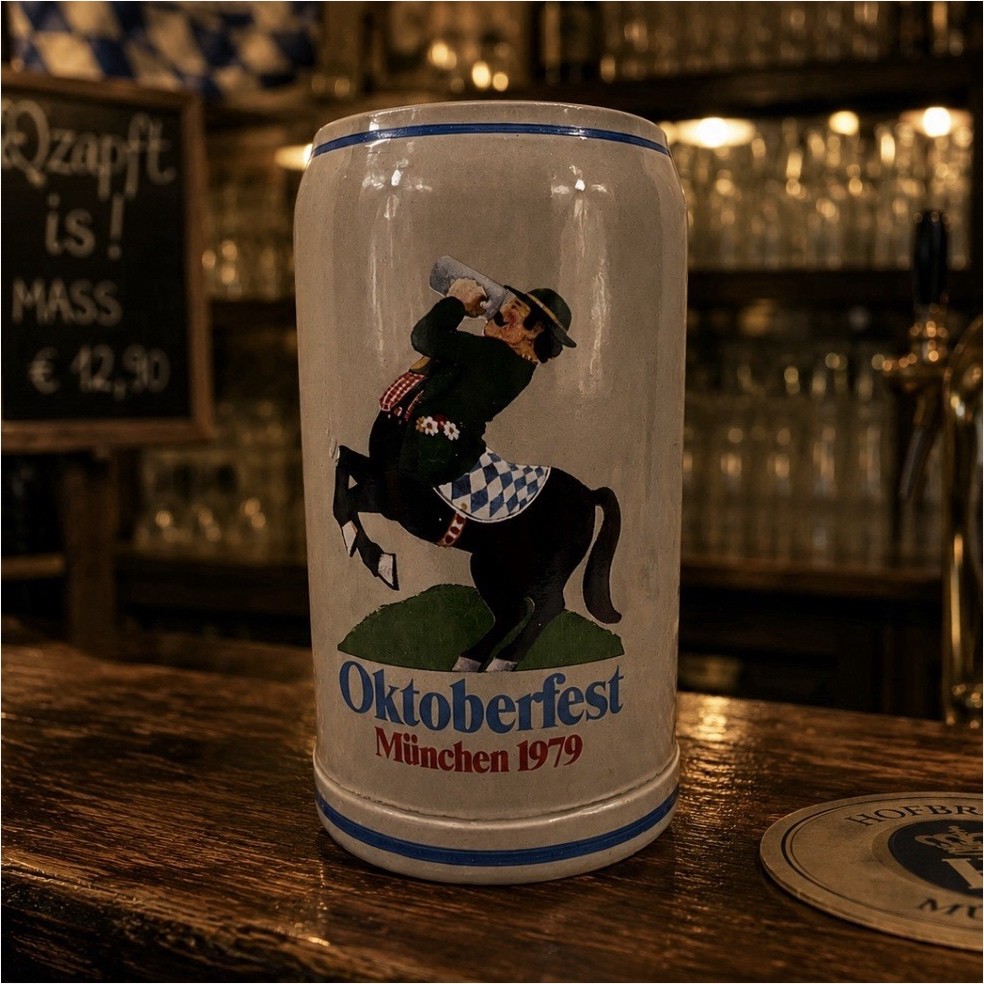Fritz Wepper Oktoberfest München 1979 German Breweriana Beer Mug