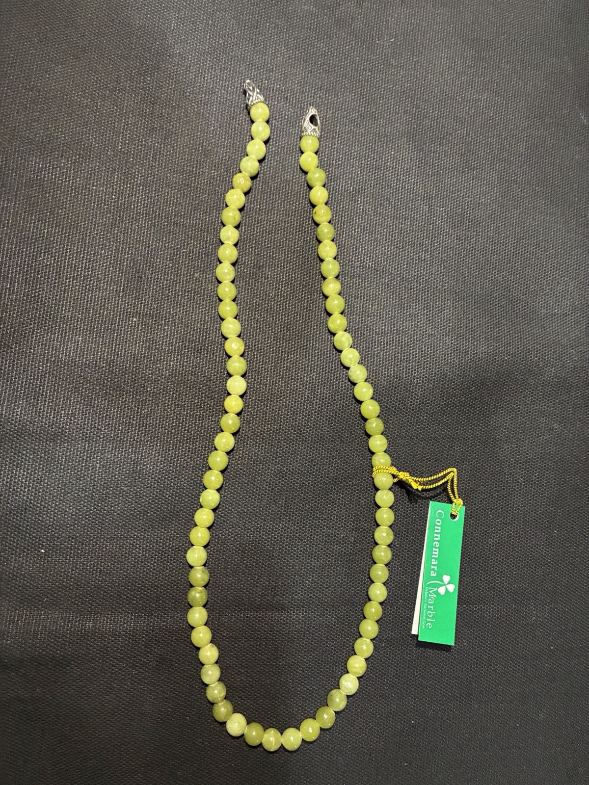 Connemara Marble Bead Necklace J.C. Walsh & Sons Ireland Sterling Silver 17