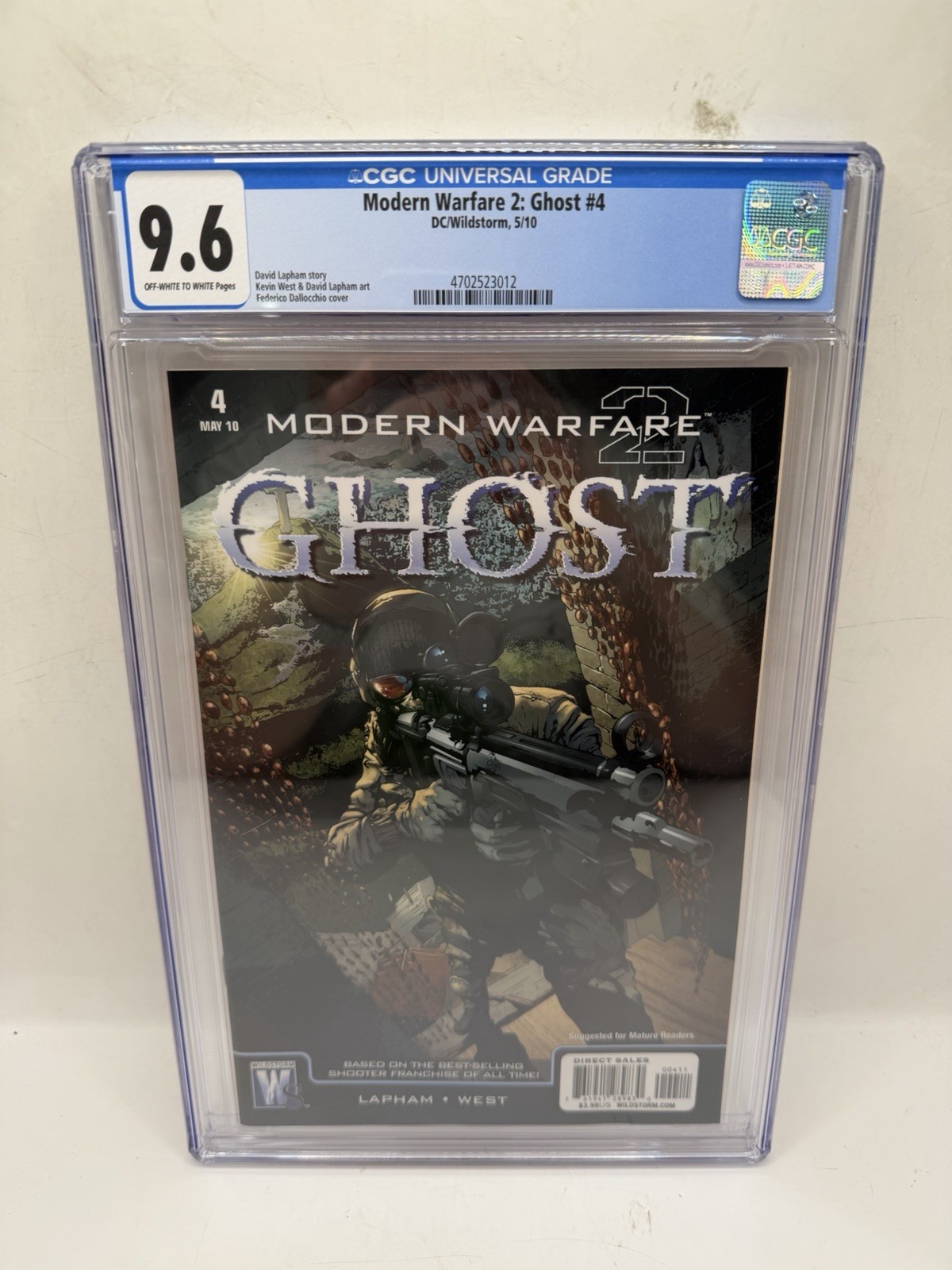 Modern Warfare 2 Ghost #4 Wildstorm CGC 9.6 Off White To White Pages Graded Rare Modern Warfare 2 Ghost #4 Wildstorm CGC 9.6 Off White To White Pages Graded Rare
