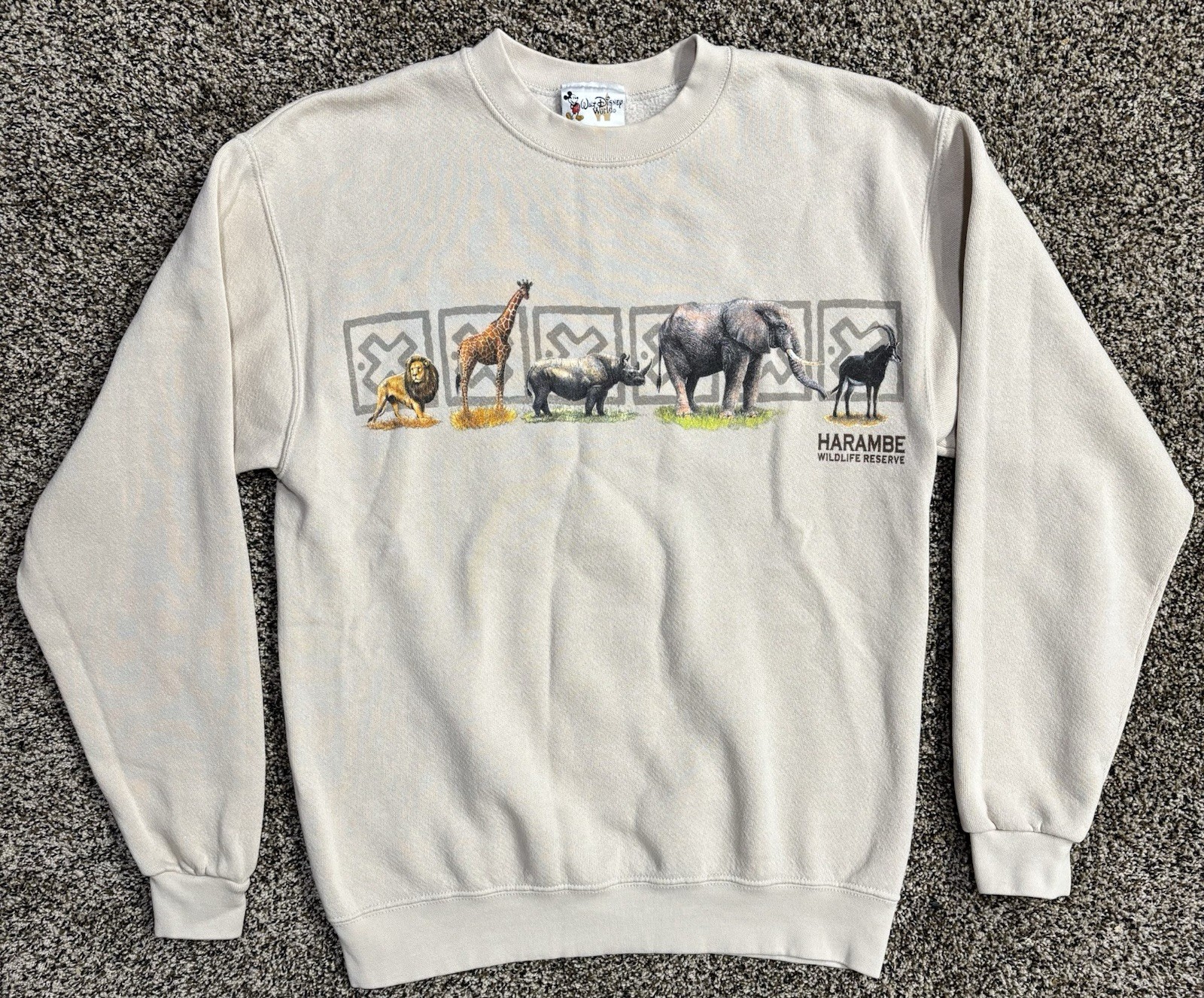 Vintage Disney World Crewneck Sweatshirt Pullover Size Small Harambe Wildlife