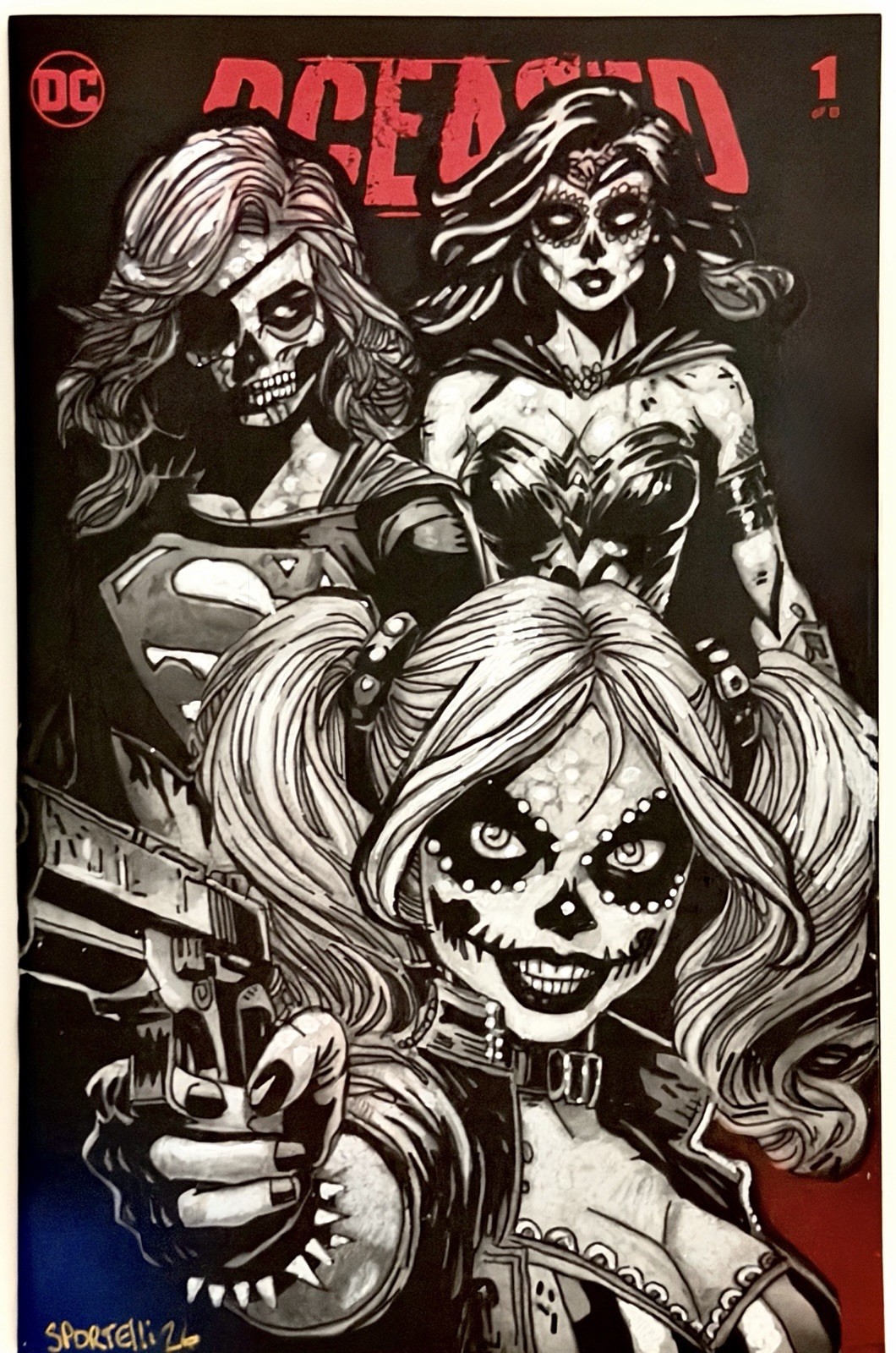 DCeased #1 - Blank Sketch Variant w/ Original Art by George Sportelli + COA