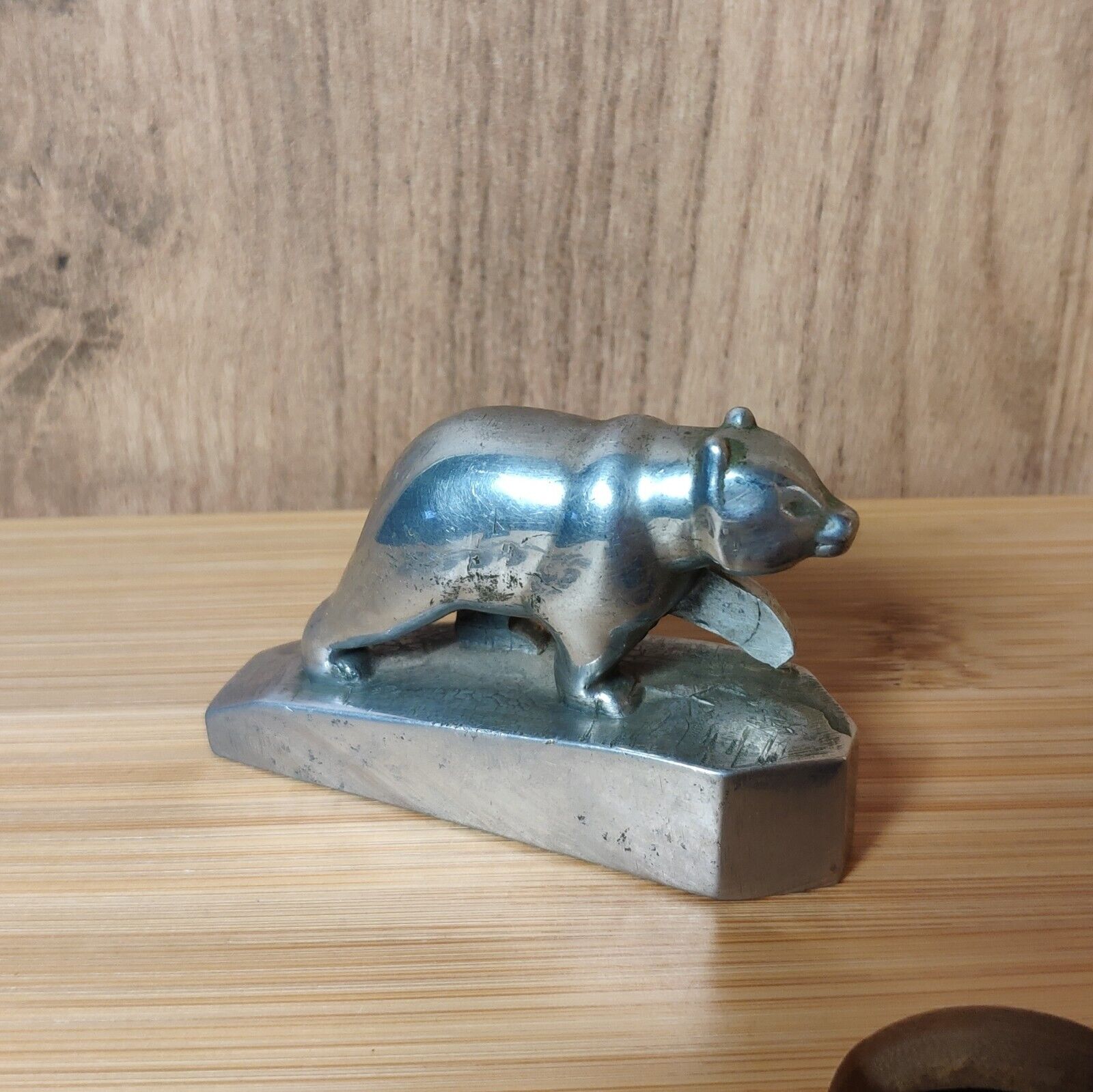 Vintage desktop aluminum figurine USSR bear