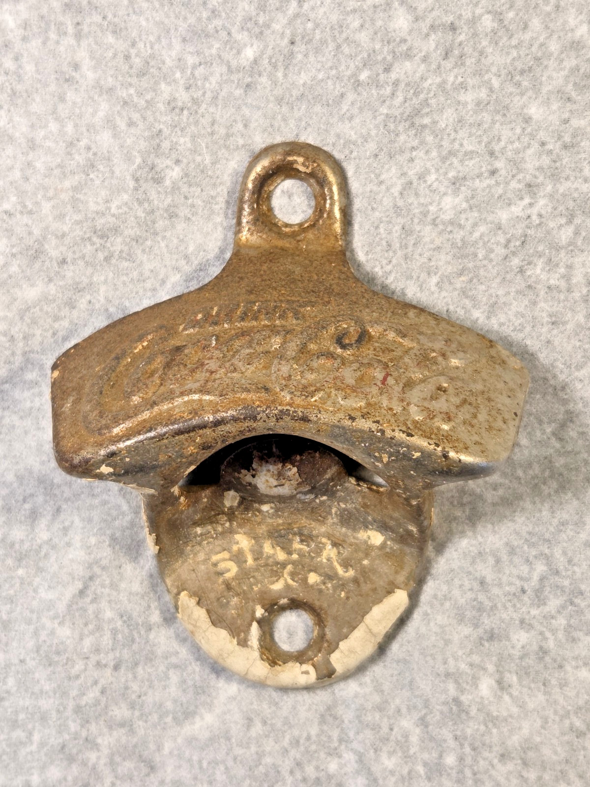 Vintage Coca-Cola Starr X Wall Mount Bottle Opener 1940s 1950s Mold 8 USA Patina
