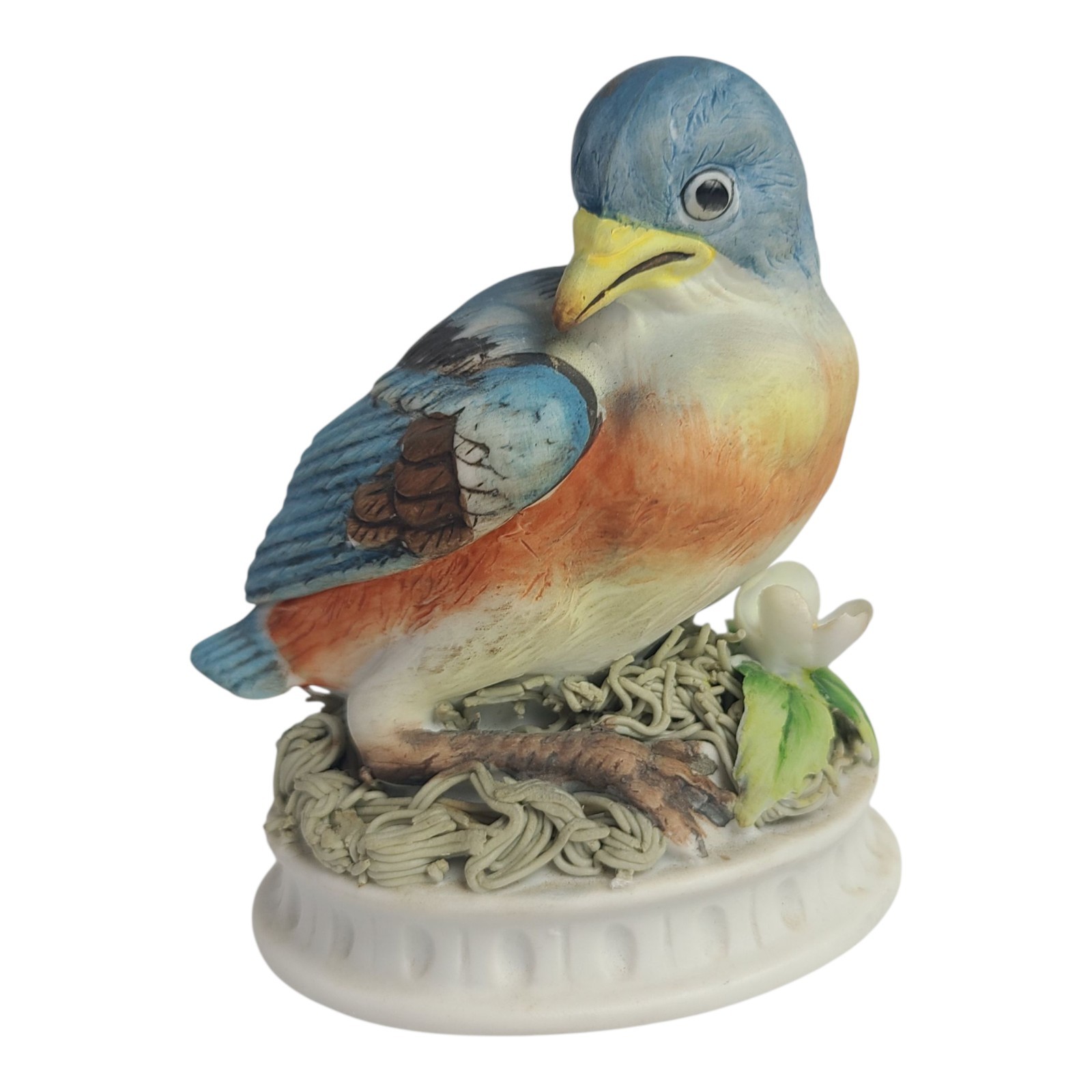 Vintage Lefton China Handpainted Eastern Blue Bird #KW1637 Porcelain Figurine 