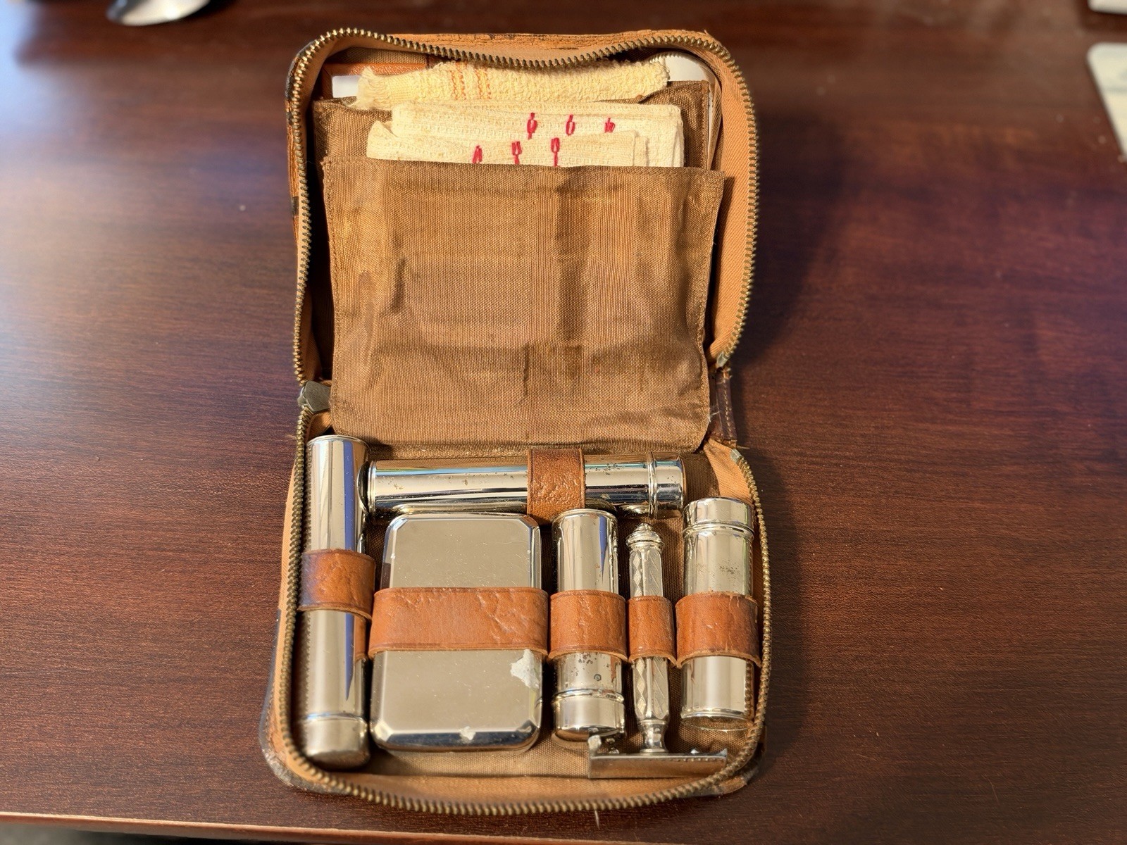 WWII Era 1940s German Toiletry Hygiene Kit  With Original Contents