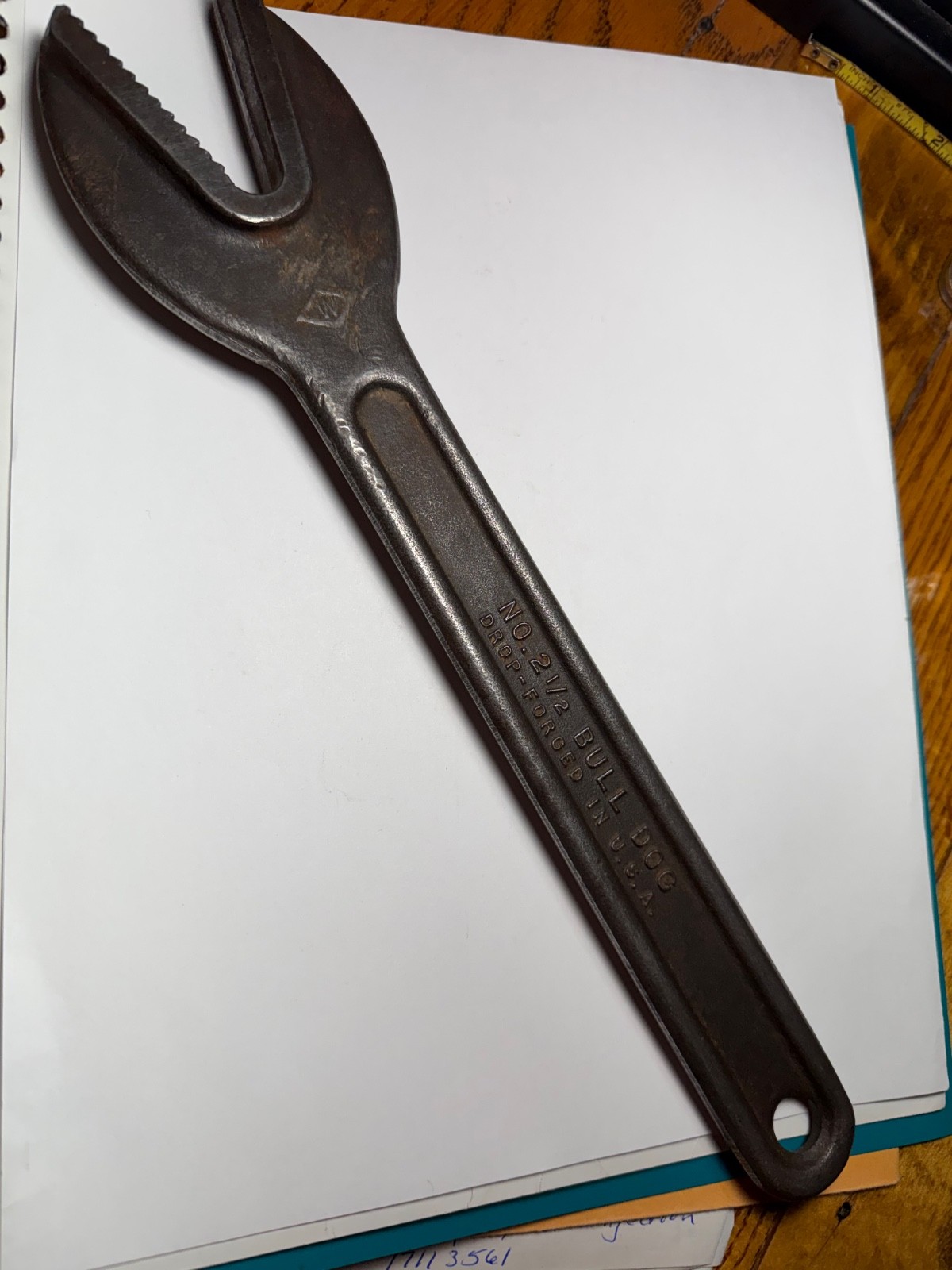 Vintage J.H. Williams & Co No 2 1/2 Bull Dog Alligator Wrench 12\