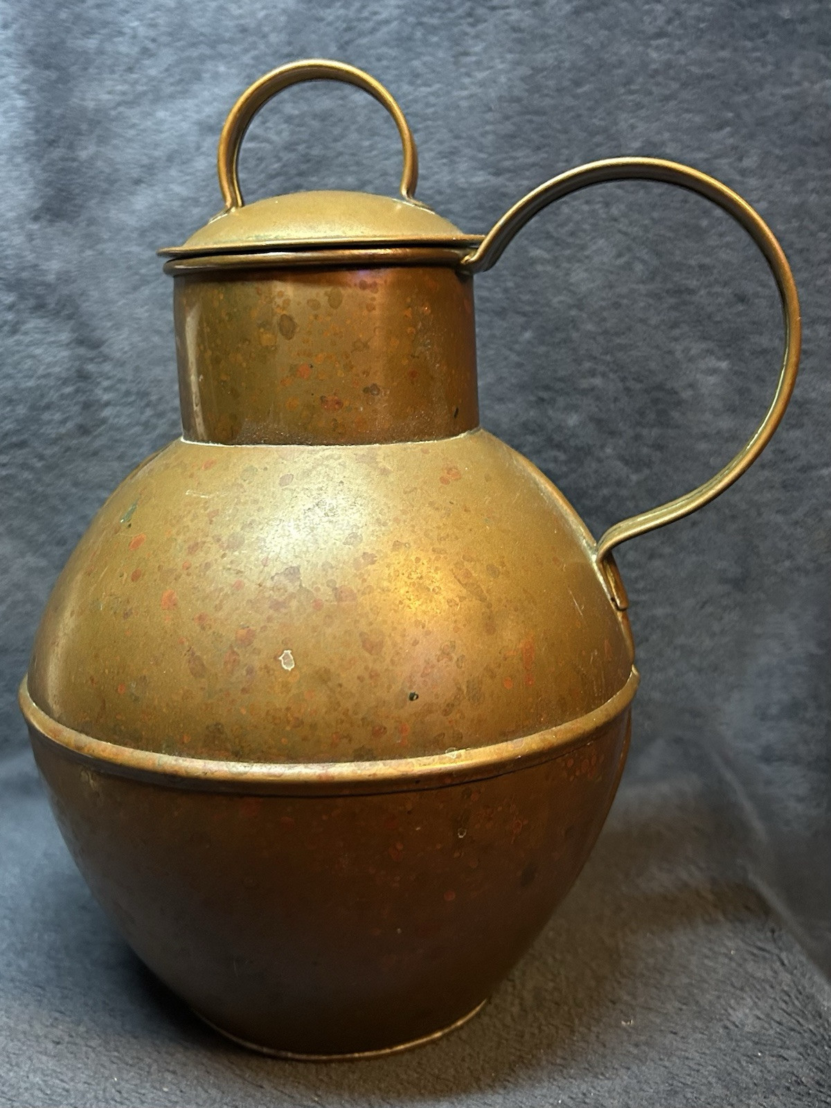 C-1920’s-40’s Guernsey Handcrafted Copper Cream Jug 7.5”H
