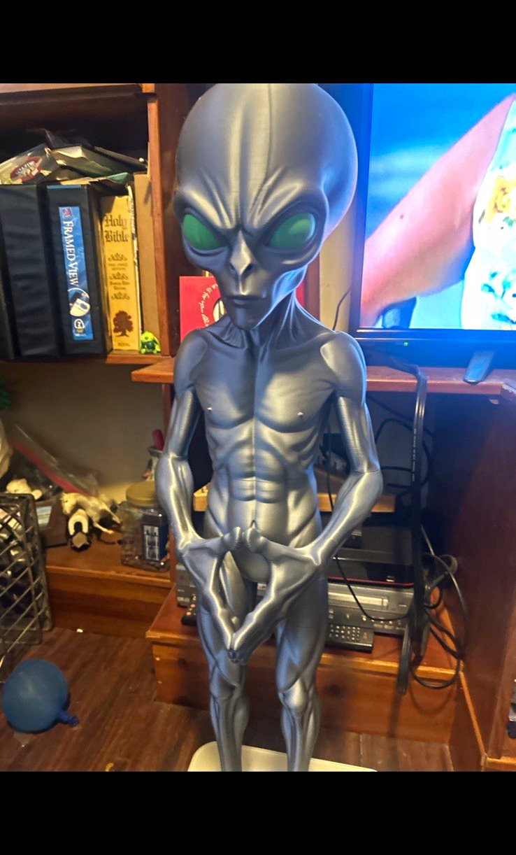 3 ft tall Gray Alien Figure perfect for man cave , garage , or businesses 