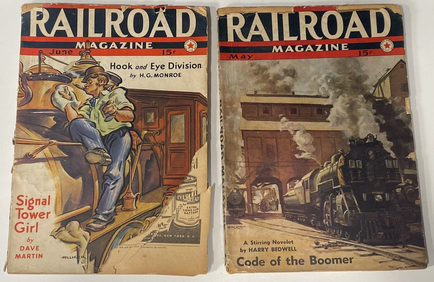 Vintage Railroad Magazine Lot May June 1940 Train Pulp Stories Reader Copy