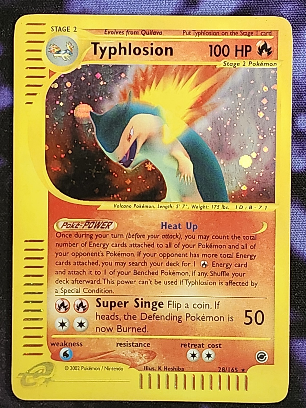 Pokemon Typhlosion 28/165 (LP) Holo Expedition EX