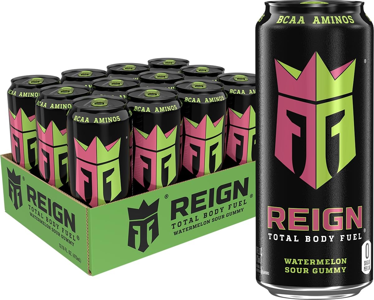 Reign Total Body Fuel, Watermelon Sour Gummy, Fitness & Performance Drink, 16 Fl