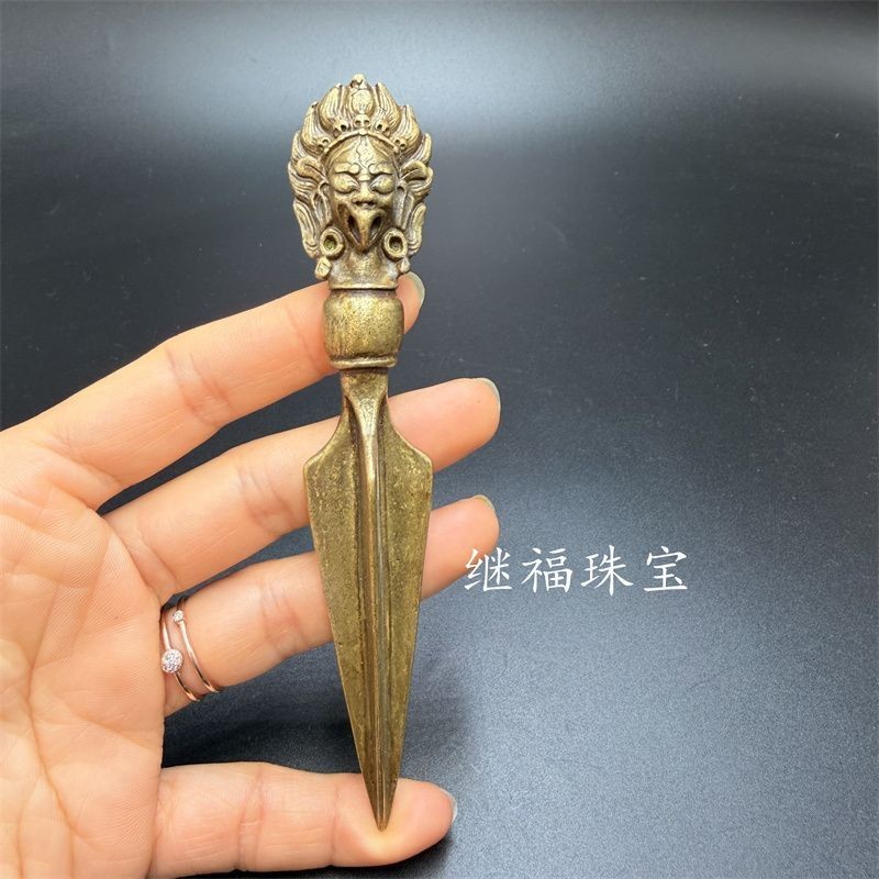 Tibetan Buddhist Vajra Ritual Tool Handheld Home Altar Statue Ornament Art New