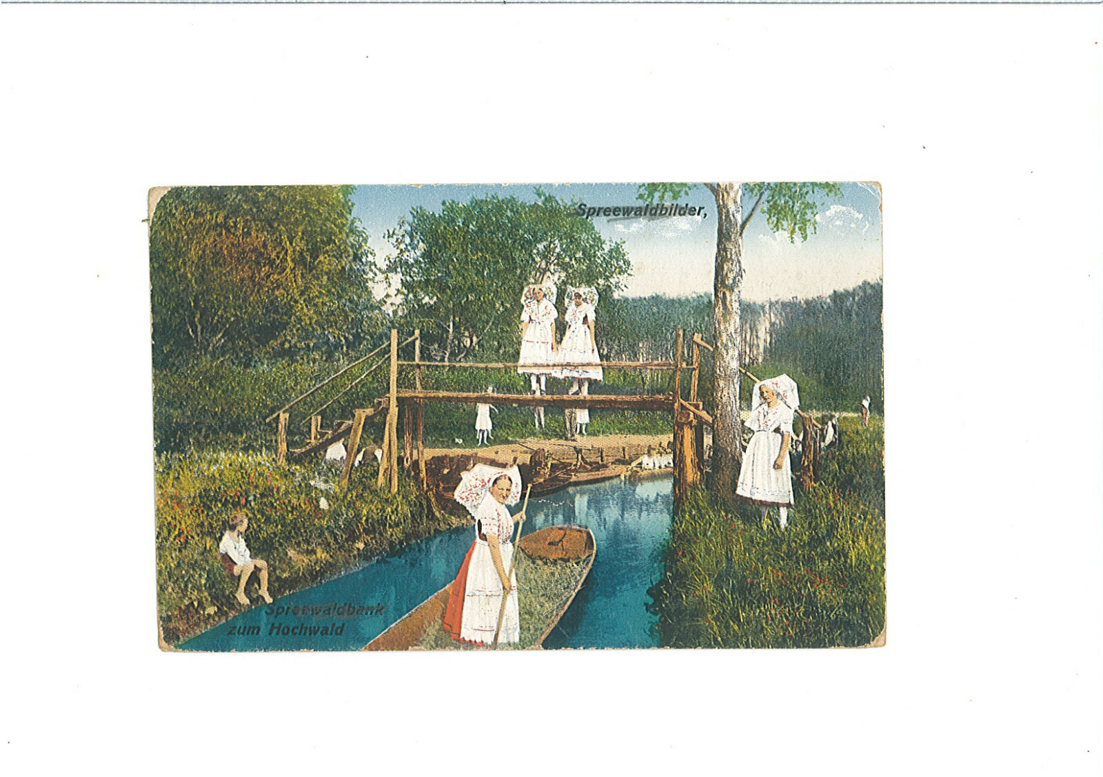 Ancient Ak Spreewaldbank to The Hochwald Women IN Traditional Costume 25
