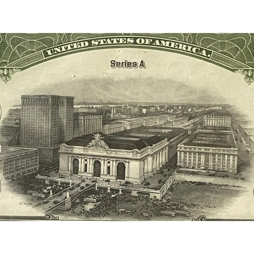 1913 New York Central Railroad $1000 Gold Bond 🚂 Grand Central Terminal