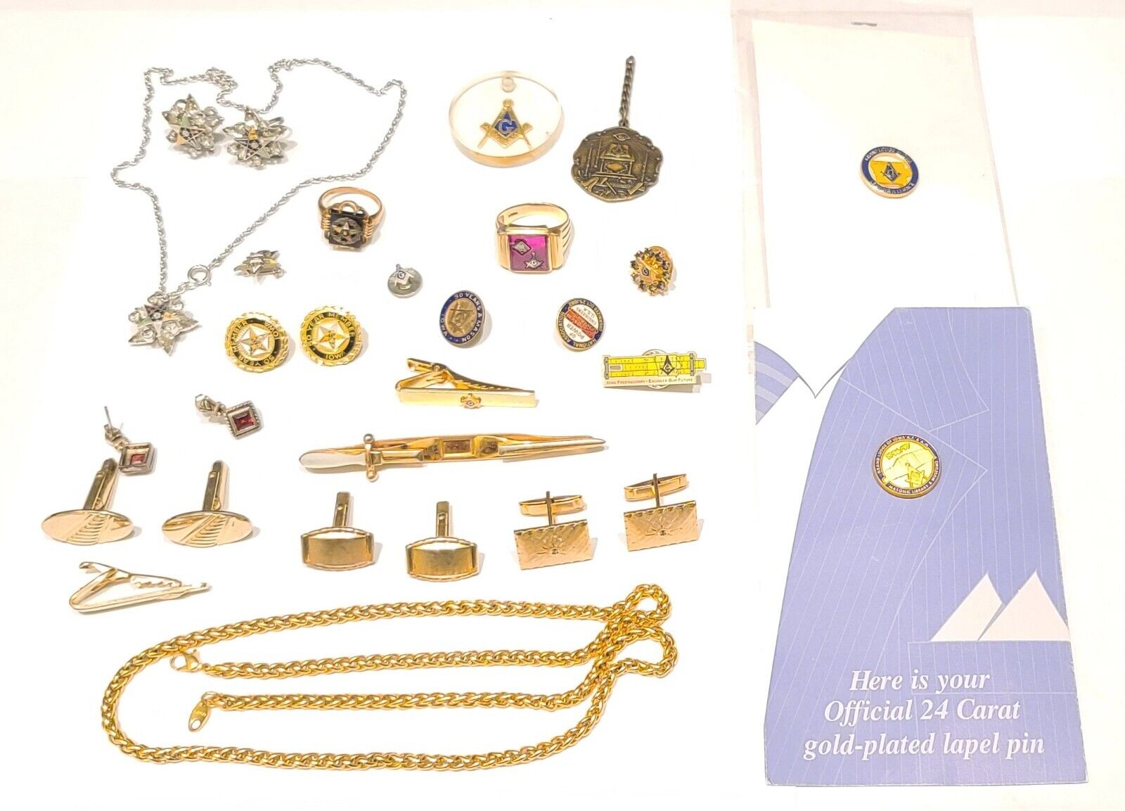 Antique Masonic & Misc. Jewelry Lot Of 29 Freemason Mason Eastern Star 10k Gold 