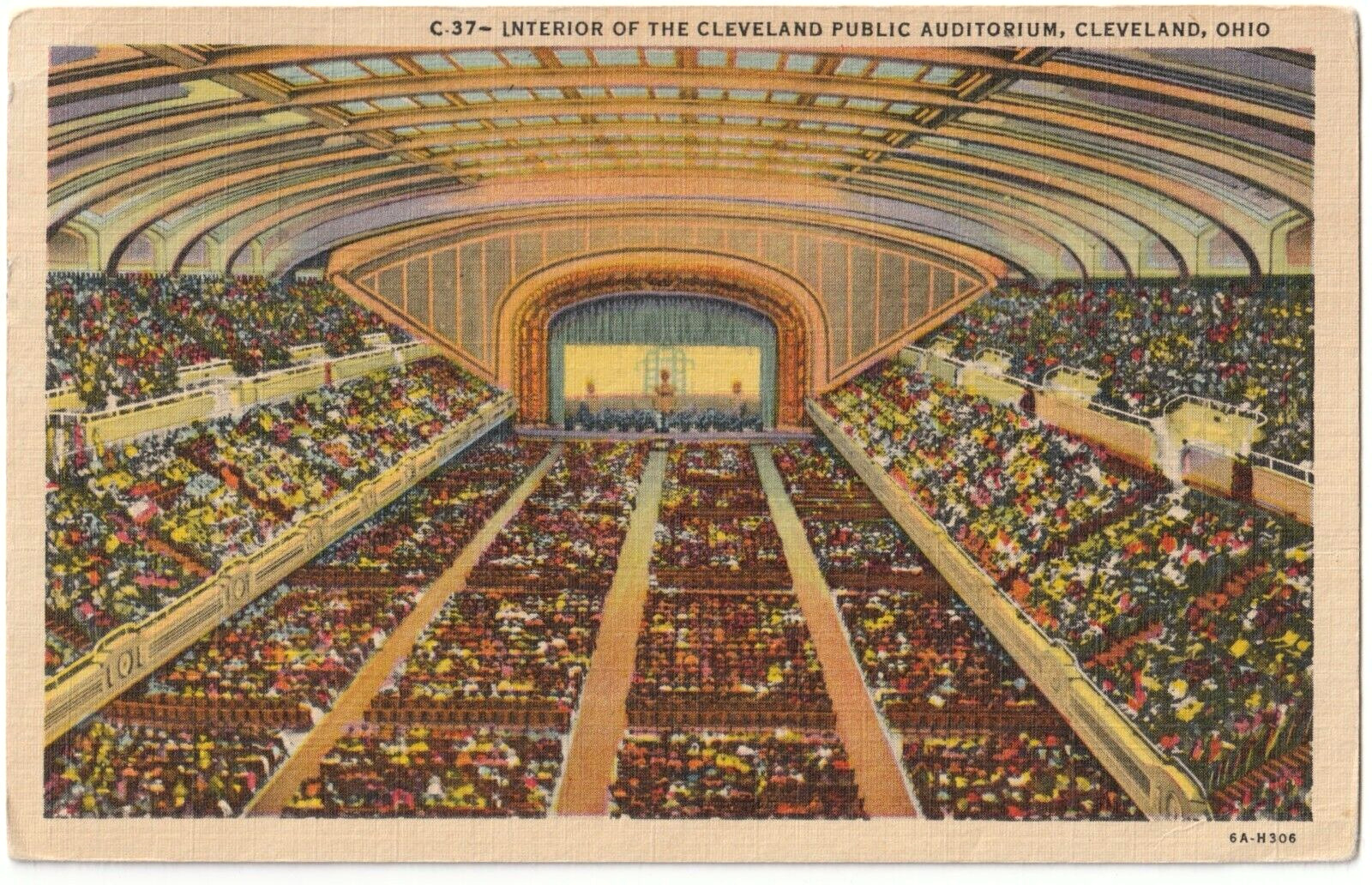 Interior of the Cleveland Public Auditorium-Cleveland, Ohio OH-1953 posted