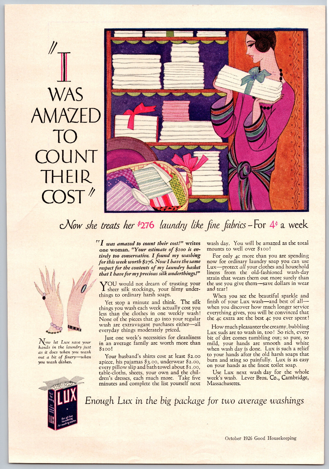 1926 Good Housekeeping, Lux Soap, Maxwell House Coffee, Two-Sided Vintage Ad
